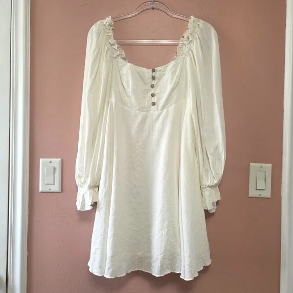 Lulus | Dresses | Lulus White Babydoll Long Sleeve Mini Dress Small |  Poshmark